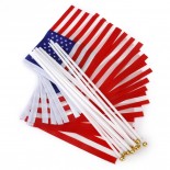 America Hand Waving Flag With Plastic Stick