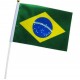 Brazil National Handheld Waving Flag With Plastic Pole