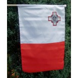 Malta Polyester Hand Flag With Wooden Pole